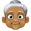 old woman: medium-dark skin tone