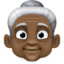 old woman: dark skin tone