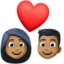 couple with heart: medium-dark skin tone