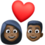 couple with heart: dark skin tone