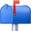 closed mailbox with raised flag