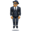 person in suit levitating: medium-dark skin tone