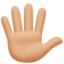 hand with fingers splayed: medium-light skin tone