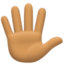 hand with fingers splayed: medium skin tone