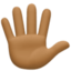 hand with fingers splayed: medium-dark skin tone