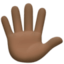 hand with fingers splayed: dark skin tone