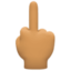 middle finger: medium skin tone