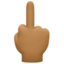 middle finger: medium-dark skin tone