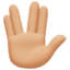 vulcan salute: medium-light skin tone