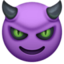 smiling face with horns