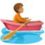 person rowing boat: medium skin tone