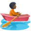 person rowing boat: dark skin tone