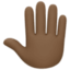 raised back of hand: dark skin tone