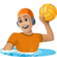 person playing water polo: medium-light skin tone