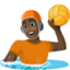 person playing water polo: dark skin tone