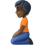 person kneeling: dark skin tone