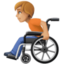 person in manual wheelchair: medium-light skin tone