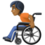 person in manual wheelchair: medium-dark skin tone