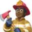 firefighter: dark skin tone