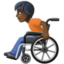 person in manual wheelchair: dark skin tone