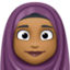 woman with headscarf: medium-dark skin tone