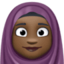 woman with headscarf: dark skin tone