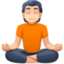 person in lotus position: light skin tone