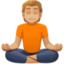 person in lotus position: medium-light skin tone