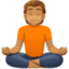 person in lotus position: medium skin tone