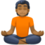 person in lotus position: medium-dark skin tone