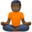 person in lotus position: dark skin tone