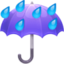 umbrella with rain drops