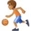 person bouncing ball: medium skin tone