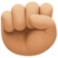 raised fist: medium-light skin tone