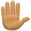 raised hand: medium skin tone