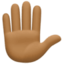 raised hand: medium-dark skin tone