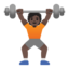 person lifting weights: dark skin tone