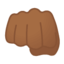 oncoming fist: medium-dark skin tone