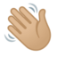 waving hand: medium-light skin tone