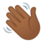 waving hand: medium-dark skin tone