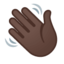 waving hand: dark skin tone