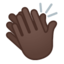 clapping hands: dark skin tone