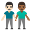 men holding hands: light skin tone, medium-dark skin tone