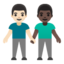 men holding hands: light skin tone, dark skin tone