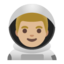 man astronaut: medium-light skin tone