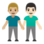 men holding hands: medium-light skin tone, light skin tone