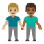 men holding hands: medium-light skin tone, medium-dark skin tone