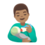 man feeding baby: medium skin tone