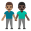 men holding hands: medium skin tone, dark skin tone