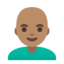 man: medium skin tone, bald